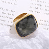 Rectangle 304 Stainless Steel with Glass Finger Rings FS-WG61EEA-09-1