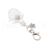 Flower Angel Glass Pearl & Glass Seed Pendant Decorations HJEW-MZ00239-01-4