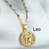 Twelve Constellation Alloy Crystal Rhinestone Pendant Necklaces for Women WG8B703-06-1