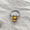 Square 304 Stainless Steel with Glass Finger Rings FS-WG8AAFA-43-1