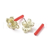 Rack Plating Golden Alloy with ABS Pearl Stud Earring Findings EJEW-B036-03G-06-2