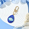 Teardrop with Evil Eye Alloy Enamel Pendant Decorations HJEW-YW00017-01-1