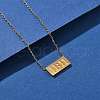 304 Stainless Steel 11:11 Number Rectangle Pendant Necklace with Cable Chains for Women NJEW-NH0001-04G-1