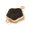 Natural Tiger Eye Flower Connector Charms KK-U042-17G-04-2