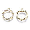 Brass Inlaid Clear Cubic Zirconia Pendants ZIRC-S069-016G-2