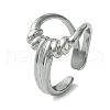 304 Stainless Steel Open Cuff Ring RJEW-L110-029P-1