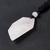 Natural Rose Quartz Dagger Shape Pendant Necklace G-E588-02H-3