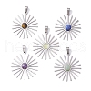 201 Stainless Steel with Natural Gemstones Pendant PALLOY-JF02641-1