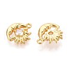 Brass Micro Pave Cubic Zirconia Charms KK-N263-94A-G-2