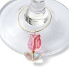 Transparent Glass Tulip Flower Wine Glass Charms AJEW-TA00018-3