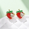 Strawberry Brass Micro Pave Clear Cubic Zirconia Cuff Earrings EJEW-U062-06B-G-2