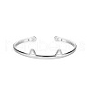 SHEGRACE Cute Design Rhodium Plated 925 Sterling Silver Kitten Cuff Bangle JB166A-1