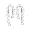 Brass Rhinestones Stud Earrings AJEW-D307-01P-2