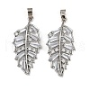Rack Plating Brass Clear Cubic Zirconia Pendants KK-L236-04C-P-1