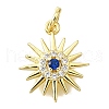 Brass Micro Pave Cubic Zirconia Charms KK-V011-56G-1