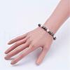 Pearlized Glass Round Beads Stretch Bracelets BJEW-JB02846-01-3
