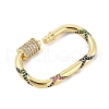 Brass Micro Pave Colorful Cubic Zirconia Keychain Clasps KK-P299-09C-G-2