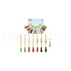 15Pcs Teardrop Mixed Natural Gemstone Charm Locking Stitch Markers HJEW-AB00650-7