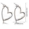 Brass Heart Dangle Stud Earrings with 925 Sterling Silver Pins for Women JE1091B-2