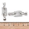 Brass with Clear Cubic Zirconia Fold Over Clasps KK-Z080-07P-3