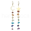 Chakra Theme Natural & Synthetic Mixed Gemstone Chip Beaded Tassel Earrings EJEW-JE05451-1