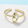 Brass Micro Pave Cubic Zirconia Cuff Rings for Women RJEW-C126-05G-2