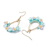 Resin & Glass Seed Beads Teardrop Dangle Earrings EJEW-MZ00401-02-4