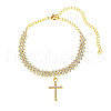 Cross Alloy Crystal Rhinestone Charm Anklets WG54CD6-01-3