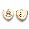 Brass Micro Pave Clear Cubic Zirconia Charms KK-N231-234S-NF-2