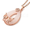 Brass & Glass Teardrop Fish Pendant Necklaces NJEW-M080-05-1