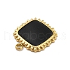 304 Stainless Steel Enamel Pendants STAS-P311-01G-02-3
