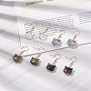 Glass Cat Dangle Earrings EJEW-JE04960-2