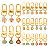 24Pcs 6 Colors Alloy Enamel Pendant Decorations HJEW-GO00009-1