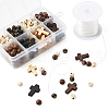 Wood Beads and Plating Acrylic Beads WOOD-TA0001-21-3