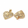 Brass Micro Pave Clear Cubic Zirconia Pendants ZIRC-F135-13G-3
