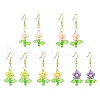Glass Pearl & Acrylic Dangle Earrings EJEW-JE06325-01-2
