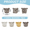 Olycraft 12Pcs 4 Colors Alloy Puppy Beads FIND-OC0003-28-2