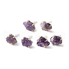 Raw Rough Natural Amethyst Stud Earrings EJEW-R148-01LG-01-1