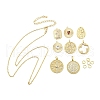 DIY Brass Micro Pave Clear Cubic Zirconia Pendant Necklaces Making Kits KK-S386-40G-1