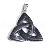 Saint Patrick's Day Synthetic Blue Goldstone Pendants PW-WG22155-13-1