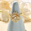 Flower Rotatable Finger Ring for Women RJEW-U035-01G-08-2