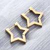 304 Stainless Steel Star Huggie Hoop Earrings STAS-H156-05G-3