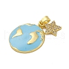Brass Micro Pave Cubic Zirconia Pendants KK-V009-08G-2