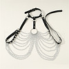 Alloy Curb Chain Multi-Layered Chain Imitation Leather Chest Body Chains for Bikini FS-WGDF282-01-2