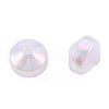Rainbow Iridescent Plating Acrylic Beads OACR-N010-056-3