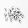 Platinum Plated Brass Middle East Rhinestone Flat Round Pendants X-RB-6.5x4x3.5-01N-1