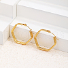 Hexagon Stainless Steel Hoop Earrings RN5602-4