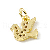 Brass Micro Pave Cubic Zirconia Charms ZIRC-F132-29G-2