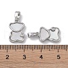Brass & Shell & Clear Cubic Zirconia Pendants KK-G497-15P-3