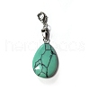 Synthetic Turquoise Pendant Decorations PALLOY-PH01401-10-1